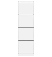 Schuhschrank mit 4 Klappen Weiß 60x42x204 cm