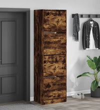 Schuhschrank mit 4 Klappen Räuchereiche 60x42x204 cm
