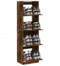 Schuhschrank mit 4 Klappen Räuchereiche 60x42x204 cm