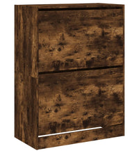 Schuhschrank mit 2 Klappen Räuchereiche 80x42x108 cm