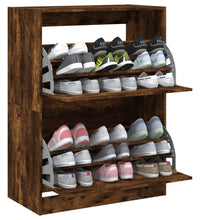 Schuhschrank mit 2 Klappen Räuchereiche 80x42x108 cm