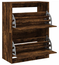 Schuhschrank mit 2 Klappen Räuchereiche 80x42x108 cm