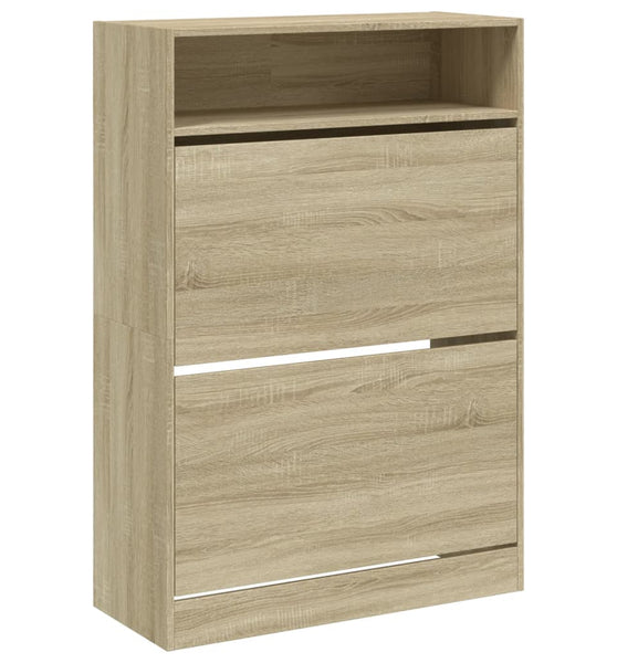 Schuhschrank mit 2 Klappen Sonoma-Eiche 80x34x116 cm