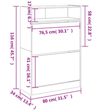 Schuhschrank mit 2 Klappen Sonoma-Eiche 80x34x116 cm