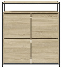 Schuhschrank mit 4 Klappen Sonoma-Eiche 100x34x112 cm