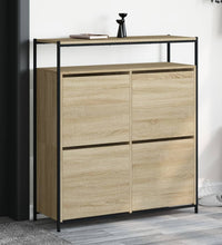 Schuhschrank mit 4 Klappen Sonoma-Eiche 100x34x112 cm