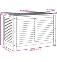 Gartenbox mit Lüftungsschlitzen 90x50x56 cm Massivholz Akazie