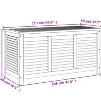 Gartenbox mit Lüftungsschlitzen 113x50x56 cm Massivholz Akazie