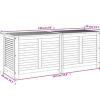 Gartenbox mit Lüftungsschlitzen 150x50x56 cm Massivholz Akazie