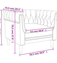 Chesterfield-Sessel Schwarz Stoff