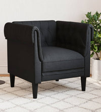 Chesterfield-Sessel Schwarz Stoff