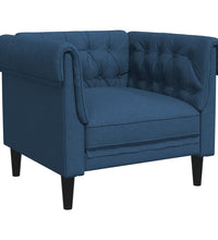 Chesterfield-Sessel Blau Stoff