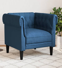 Chesterfield-Sessel Blau Stoff