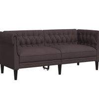 Chesterfield-Sofa 2-Sitzer Dunkelbraun Stoff