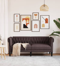 Chesterfield-Sofa 2-Sitzer Dunkelbraun Stoff