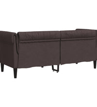 Chesterfield-Sofa 2-Sitzer Dunkelbraun Stoff