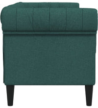 Chesterfield-Sofa 2-Sitzer Dunkelgrün Stoff