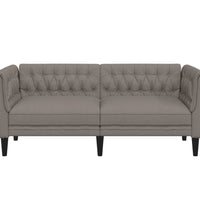 Chesterfield-Sofa 2-Sitzer Taupe Stoff
