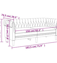 2-Sitzer-Sofa Chesterfield Leinen