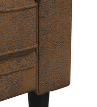 Chesterfield-Sofa 2-Sitzer Braun Stoff