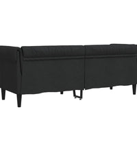 Chesterfield-Sofa 3-Sitzer Schwarz Stoff