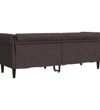 Chesterfield-Sofa 3-Sitzer Dunkelbraun Stoff