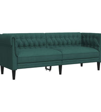 Chesterfield-Sofa 3-Sitzer Dunkelgrün Stoff