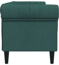 Chesterfield-Sofa 3-Sitzer Dunkelgrün Stoff