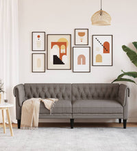 Chesterfield-Sofa 3-Sitzer Taupe Stoff