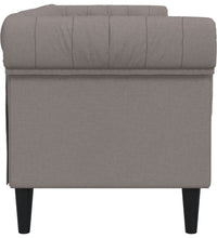 Chesterfield-Sofa 3-Sitzer Taupe Stoff