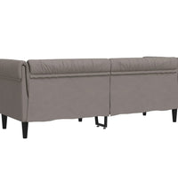 Chesterfield-Sofa 3-Sitzer Taupe Stoff