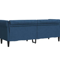Chesterfield-Sofa 3-Sitzer Blau Stoff