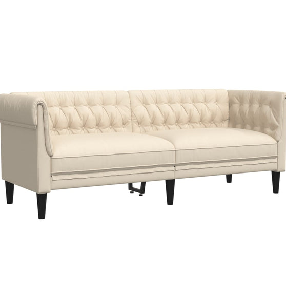 3-Sitzer-Sofa Chesterfield Leinen