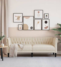 3-Sitzer-Sofa Chesterfield Leinen