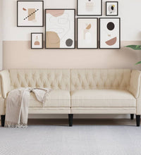 3-Sitzer-Sofa Chesterfield Leinen