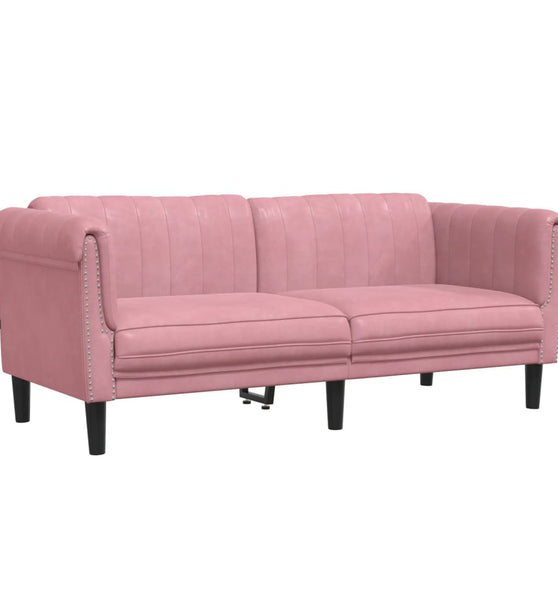 Sofa 2-Sitzer Rosa Samt