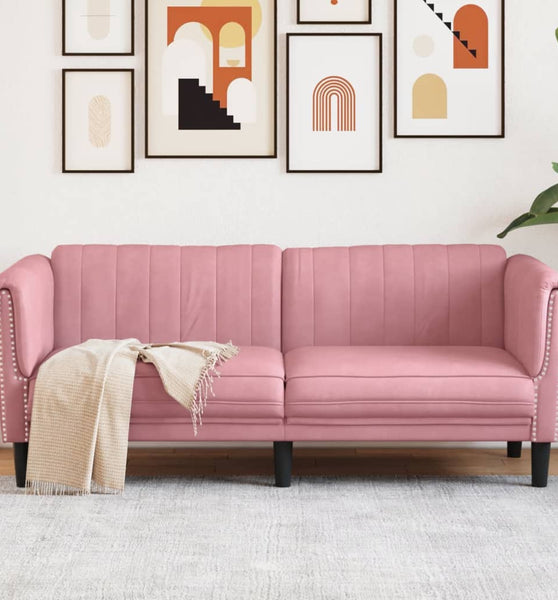 Sofa 2-Sitzer Rosa Samt