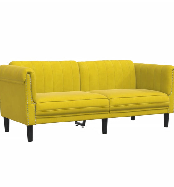 Sofa 2-Sitzer Gelb Samt