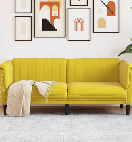 Sofa 2-Sitzer Gelb Samt