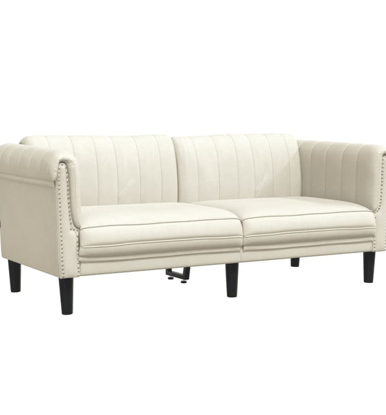 Sofa 2-Sitzer Creme Samt