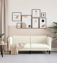 Sofa 2-Sitzer Creme Samt