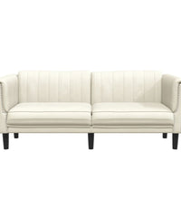 Sofa 2-Sitzer Creme Samt