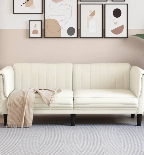 Sofa 2-Sitzer Creme Samt