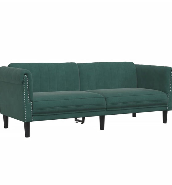 Sofa 3-Sitzer Dunkelgrün Samt