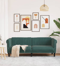 Sofa 3-Sitzer Dunkelgrün Samt