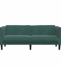 Sofa 3-Sitzer Dunkelgrün Samt