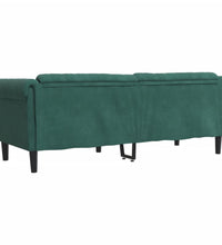 Sofa 3-Sitzer Dunkelgrün Samt