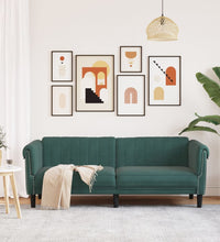 Sofa 3-Sitzer Dunkelgrün Samt