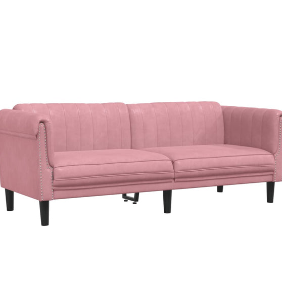 Sofa 3-Sitzer Rosa Samt