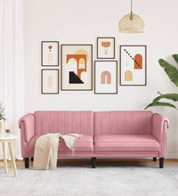 Sofa 3-Sitzer Rosa Samt